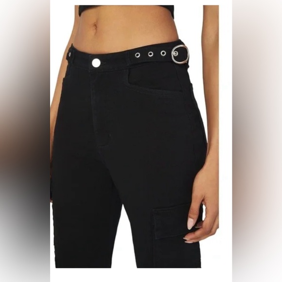 NWT WeWoreWhat Black Utility Straight Leg Jeans size 25 - Picture 5 of 5